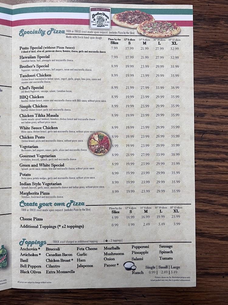 Brothers Pizza Menu image 3